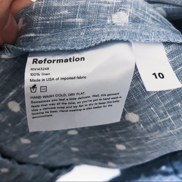 Reformation Light Blue Polka Dot Dress - Picture 7 of 7